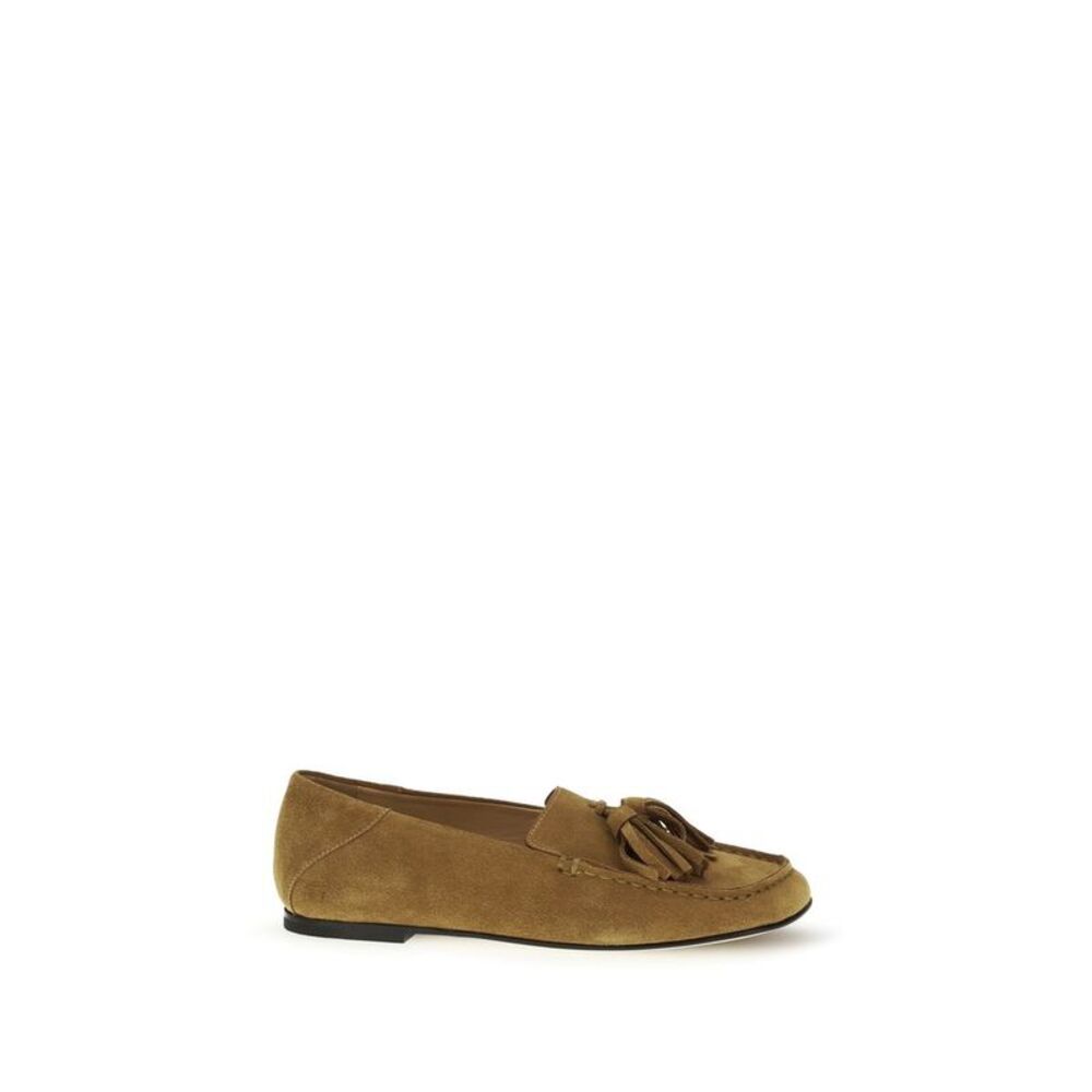 Dear Frances Beige Calf Leather Bos Taurus Slip-On Women's Loafers